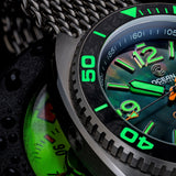 Ocean Crawler Core Diver - Black Mother of Pearl - Carbon Fiber Bezel - Ocean Crawler Watch Co.