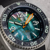 Ocean Crawler Core Diver - Black Mother of Pearl - Carbon Fiber Bezel - Ocean Crawler Watch Co.