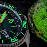 Ocean Crawler Core Diver - Black Mother of Pearl - Carbon Fiber Bezel - Ocean Crawler Watch Co.