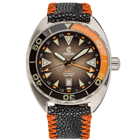 Ocean Crawler Core Diver GMT V3 - Black/Brown - Ocean Crawler Watch Co.