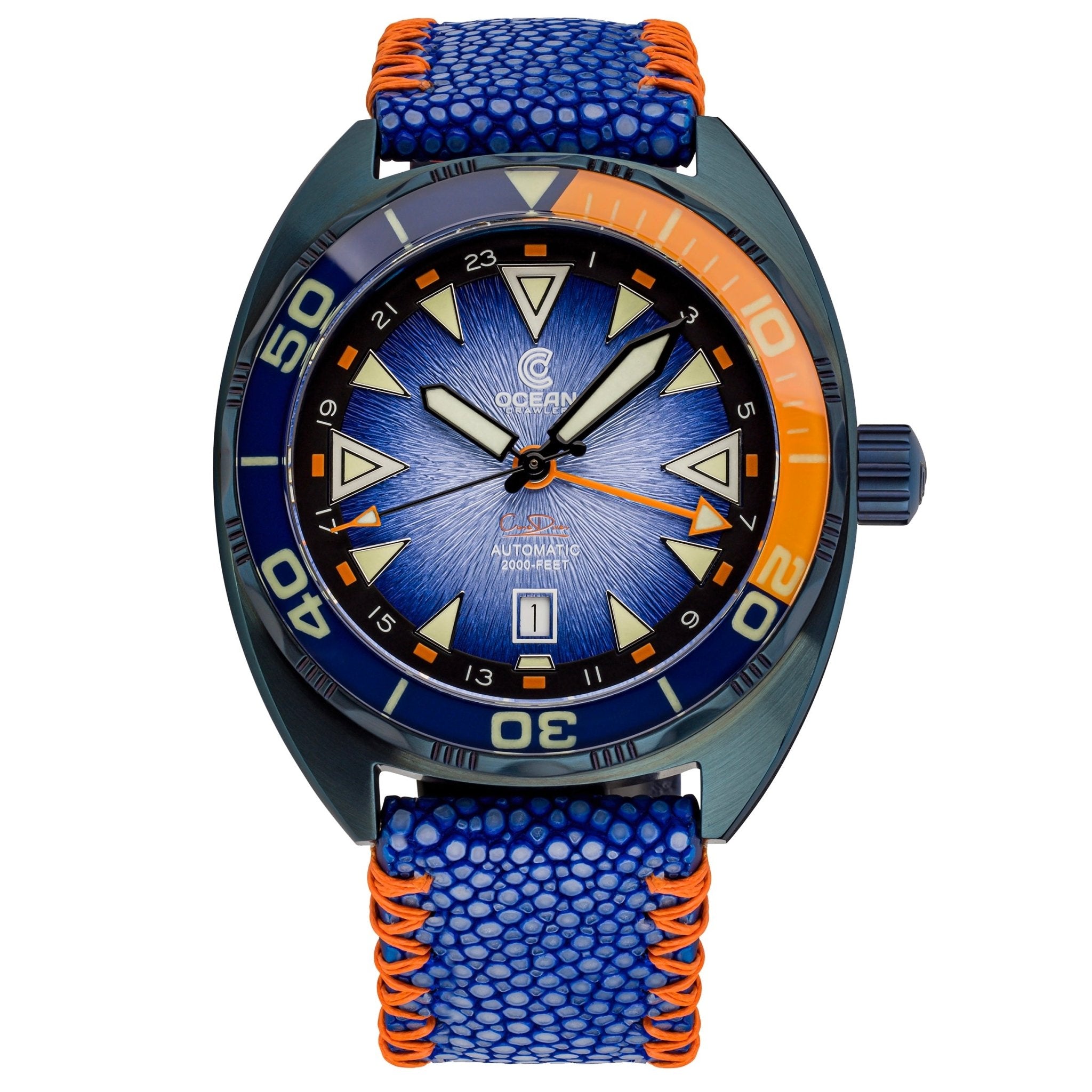 Ocean Crawler Core Diver GMT V3 - Blue Steel DLC - Preorder - Ocean Crawler Watch Co.