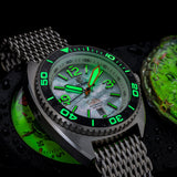 Ocean Crawler Core Diver - White Mother of Pearl - Carbon Fiber Bezel - Ocean Crawler Watch Co.