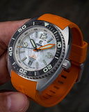 Ocean Crawler Core Diver - White Mother of Pearl - Carbon Fiber Bezel - Ocean Crawler Watch Co.