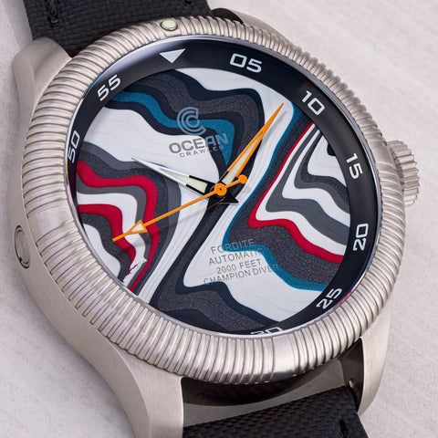 Ocean Crawler Champion Diver - Fordite - Unique Piece - American Muscle - Ocean Crawler Watch Co.