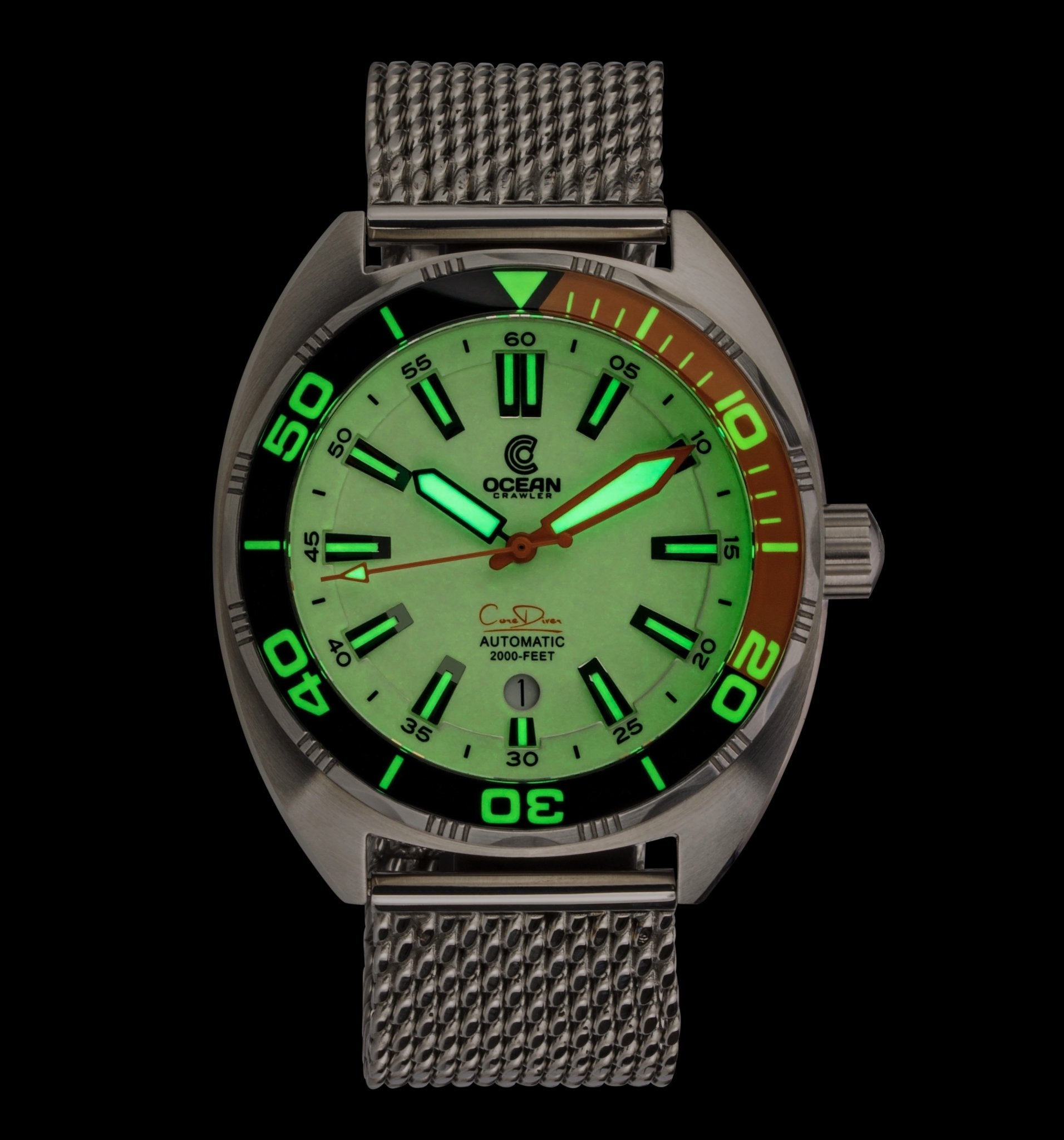 Ocean Crawler Core Diver - Full Lume - Ocean Crawler Watch Co.